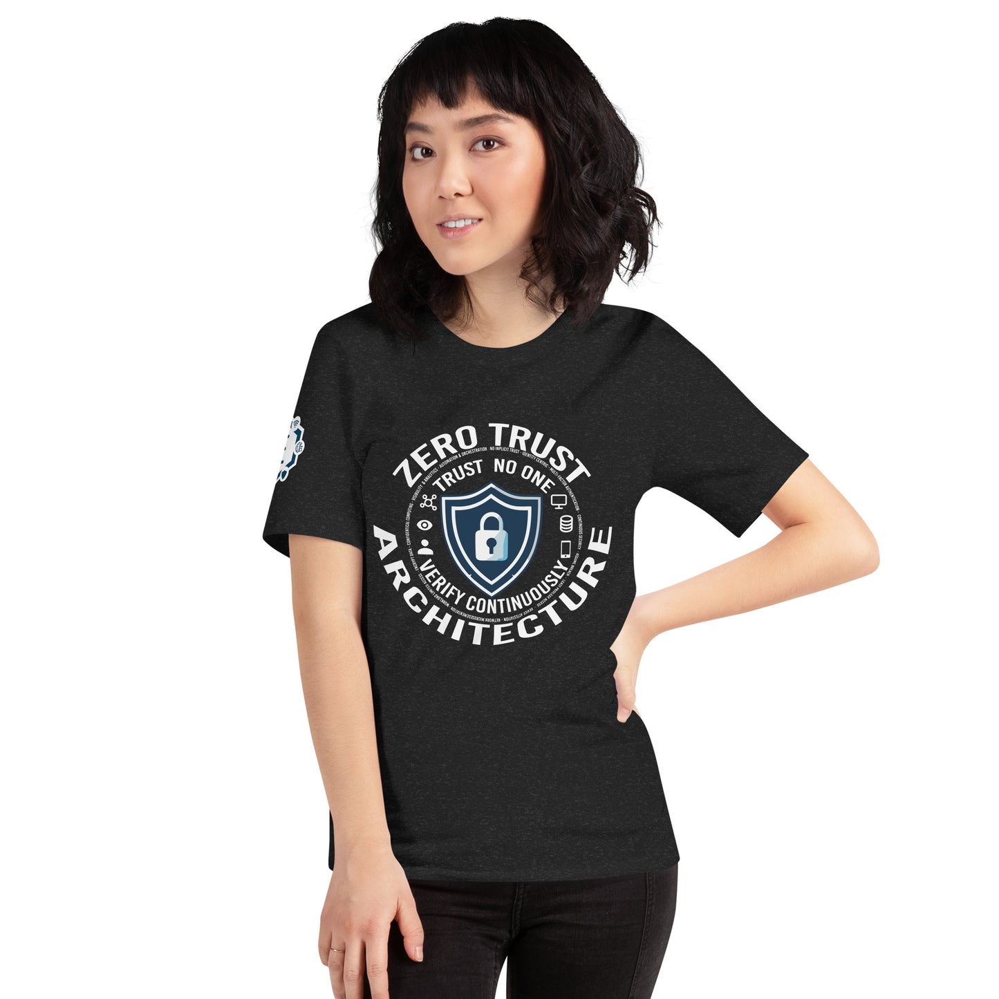 Zero Trust Architecture for cybersecurity professional T-Shirt - White and Dark